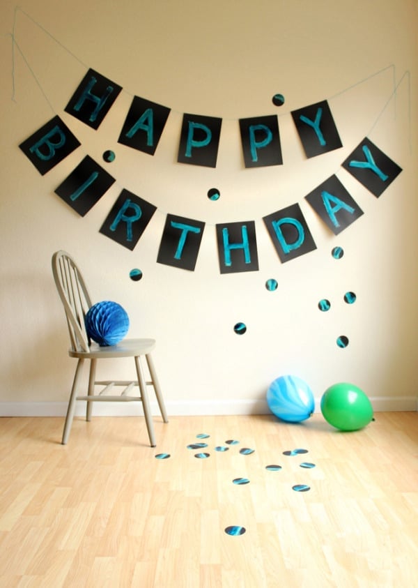 Giant painted DIY birthday banners