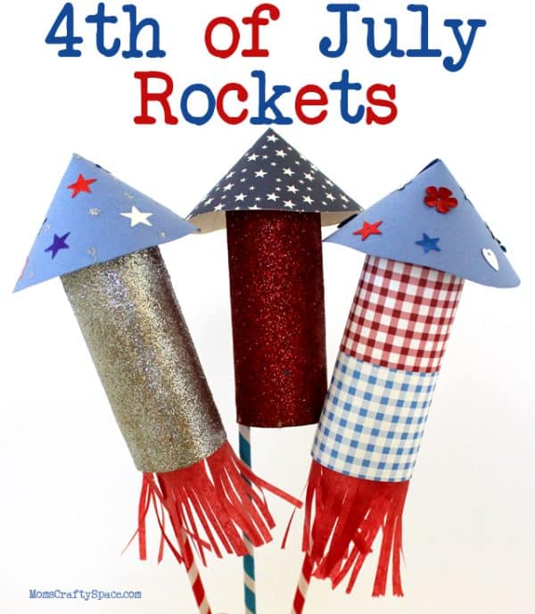 4th of July crafts for kids! Rockets!! Kids will love these!