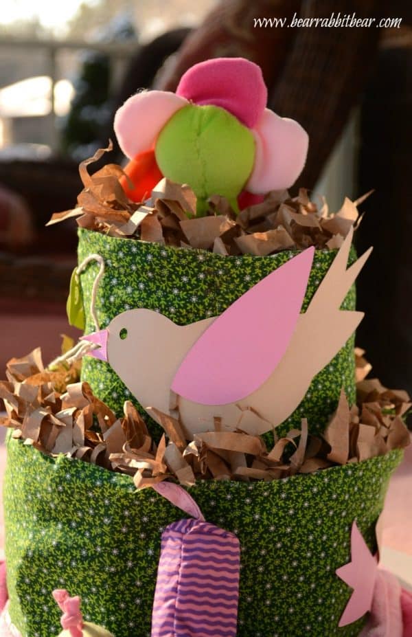 Bird's Nest Diaper Cake - cute for a girl baby shower