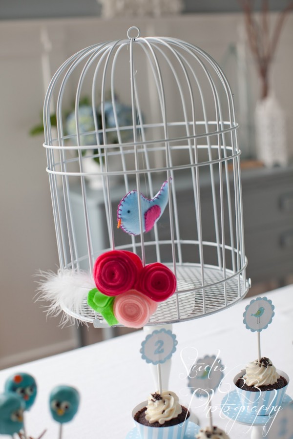 Bird Cage decoration for Little Birdie Birthday Party Featured on Design Dazzle