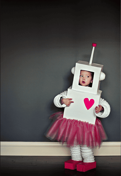 girl robot costume tutu diy cardboard costume
