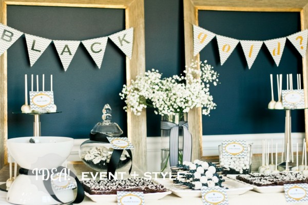 Black and Gold Gender Reveal party