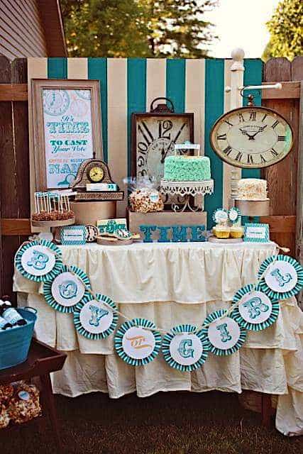 Clock Themed Gender Reveal Party