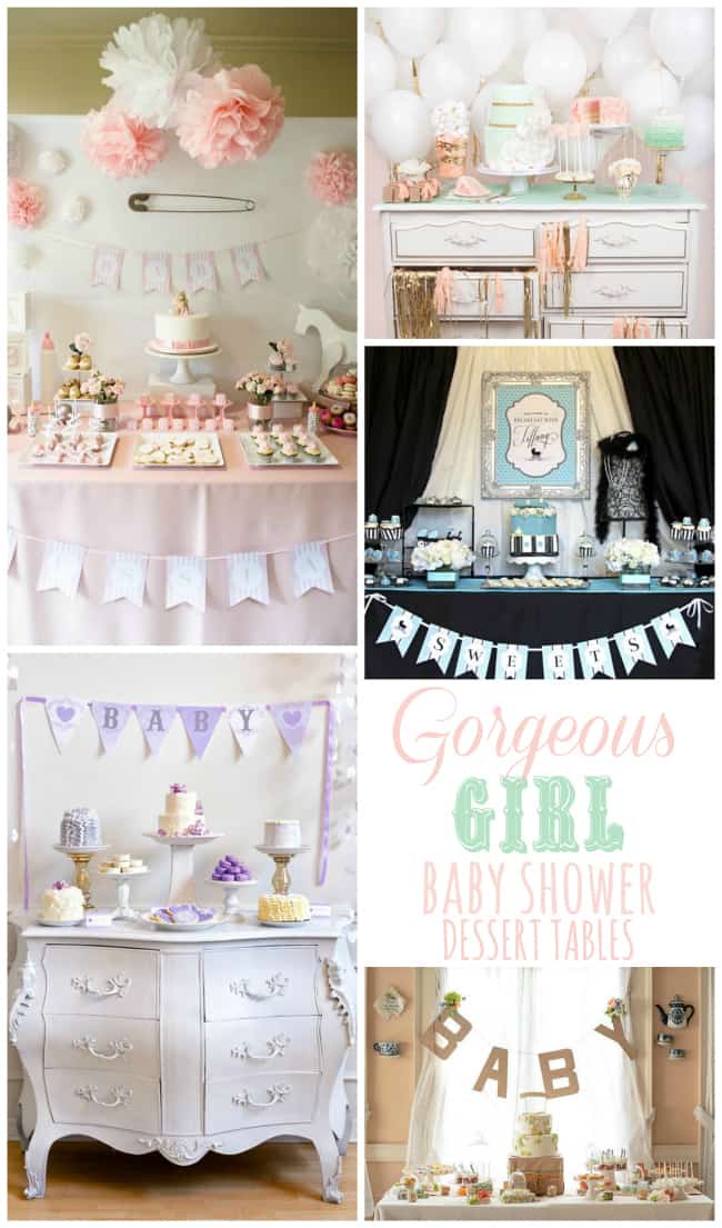 Gorgeous Girl Baby Shower Dessert Tables