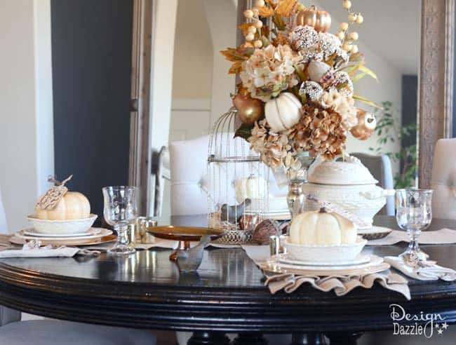 neutral fall tablescape