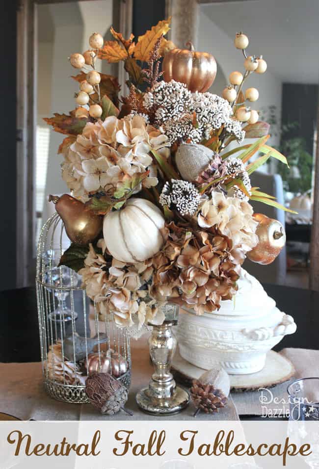 neutral fall tablescape