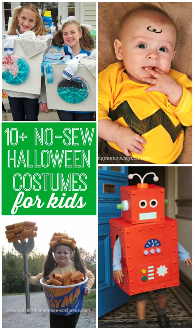 Only your creativity is needed for these 10+ No-Sew Costumes for Kids Featured on Design Dazzle