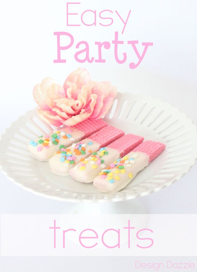 Learn how to make EASY Fairy Party Treats and Edible Fairy Wings using store bought items! I always love no-bake ideas for parties. Design Dazzle