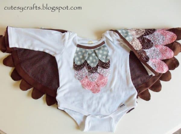 Baby Owl Costume using a Onesie