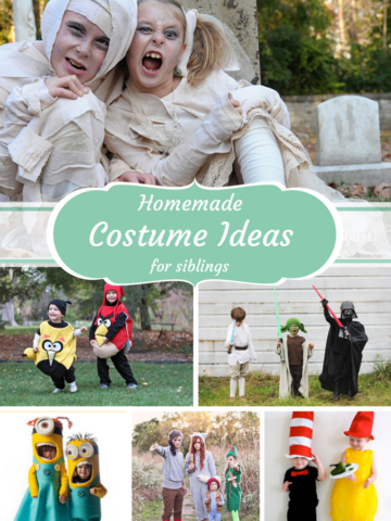 Homemade Halloween Costume Ideas for Siblings - so fun to do with your family!