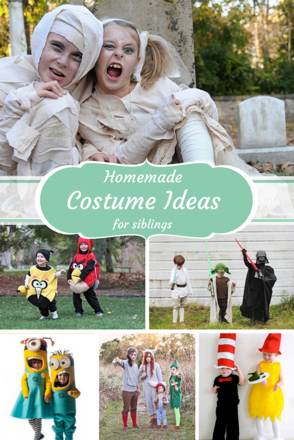 Homemade Halloween Costume Ideas for Siblings - so fun to do with your family!