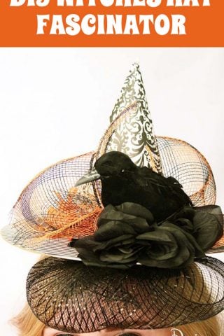 Learn how to create this fun witches hat fascinator project - perfect for those last minute Halloween costume additions! #halloweencostume #halloween #witcheshat