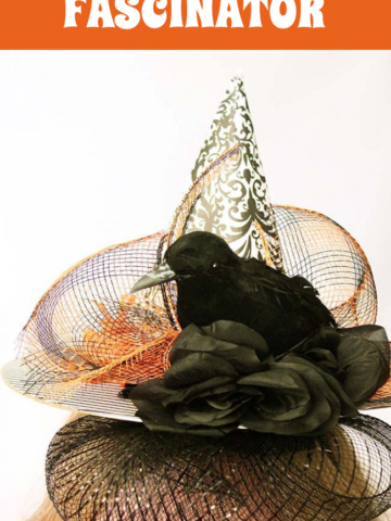 Learn how to create this fun witches hat fascinator project - perfect for those last minute Halloween costume additions! #halloweencostume #halloween #witcheshat