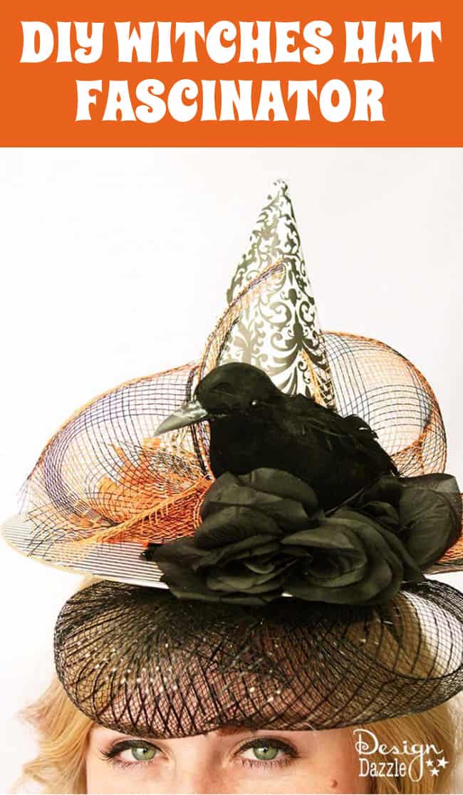 Learn how to create this fun witches hat fascinator project - perfect for those last minute Halloween costume additions! #halloweencostume #halloween #witcheshat