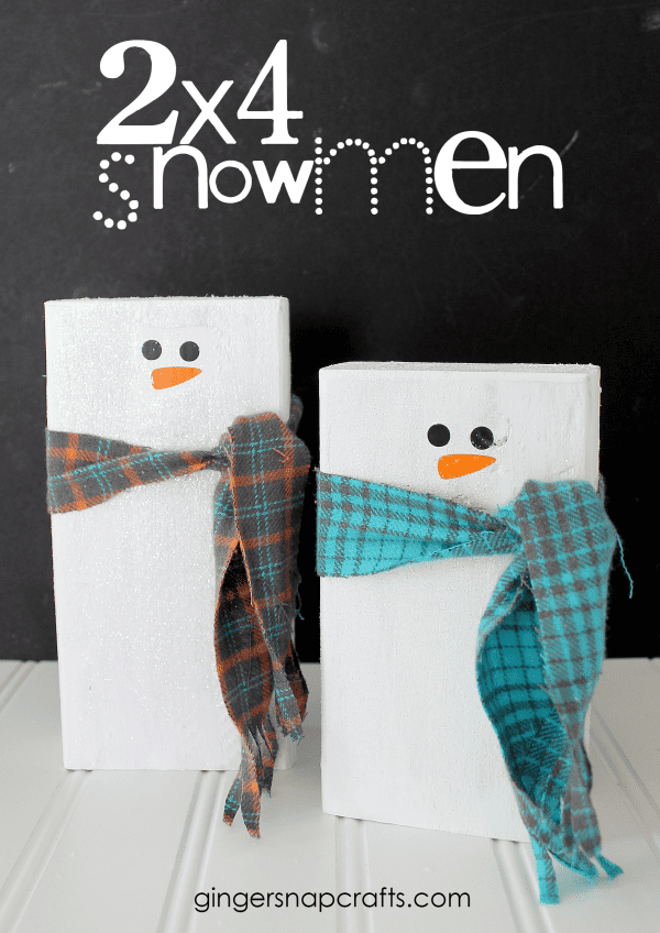 2x4 Snowmen Tutorial for Christmas Wonderful Series by GingerSnapCrafts.com #gingersnapcrafts #tutorial