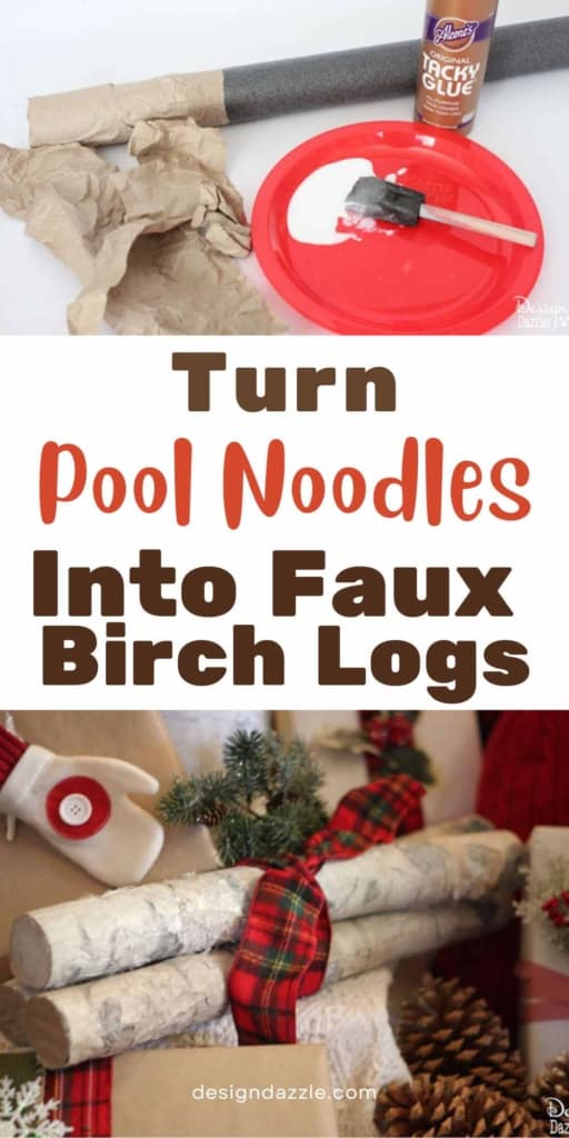 DIY Faux Birch Logs