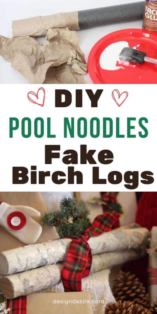 Turn Pool Noodles into Fake Birch Logs