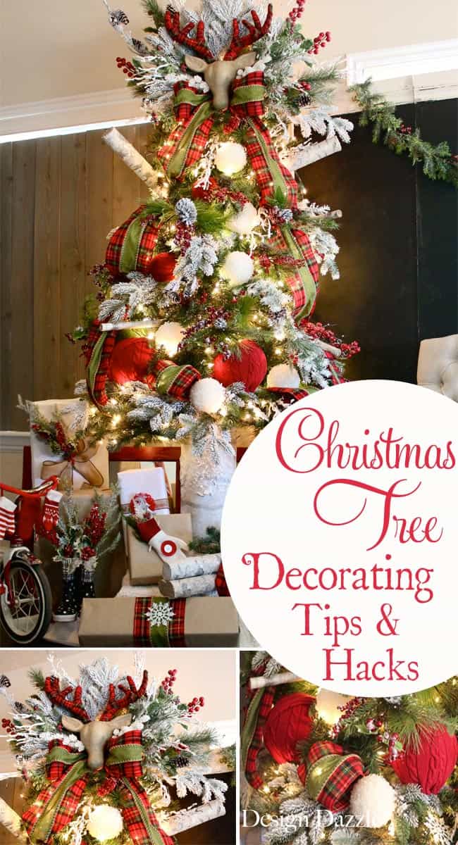 How to decorate a Christmas tree. Decorating tips and hacks. Design Dazzle #christmastree #tagatree #dreamtree #michaelsmakers