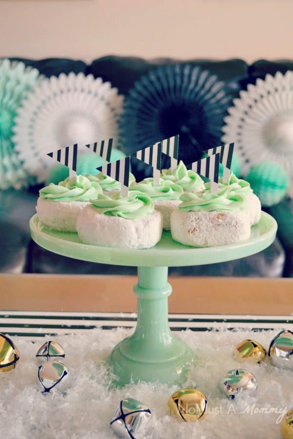 Christmas in black, white and mint doughnuts