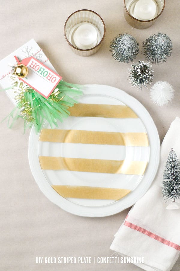 DIY Gold Striped Plates
