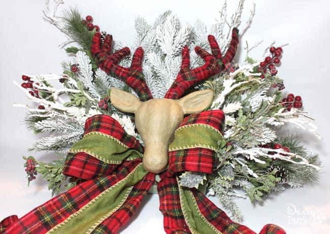 How to make this reinddeer head tree topper