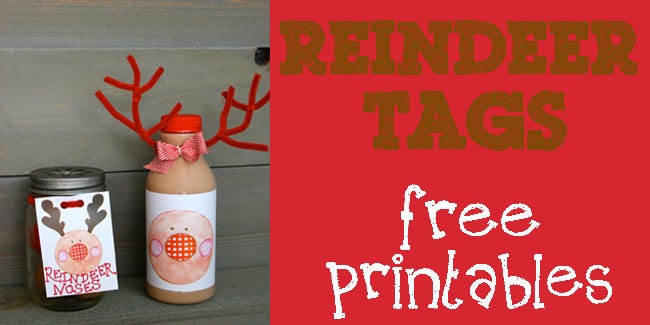 Reindeer printables make darling tags for reindeer milk or reindeer noses. Donut holes with one dipped in red (can't forget about Rudolph) make for a simple cute gift or sweet surprise for your kids. I love the idea of making reindeer pancakes and adding a cute bottle of reindeer milk for breakfast. Free printables at Design Dazzle #christmas #christmasprintables #ediblechristmascrafts #reindeernoses