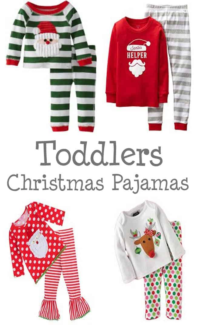 Christmas Traditions: Here are 10 cutie-patootie Christmas pajama for toddler ideas for toddlers! Featured on Design Dazzle #christmaspjs #christmaspajamas #christmastraditions