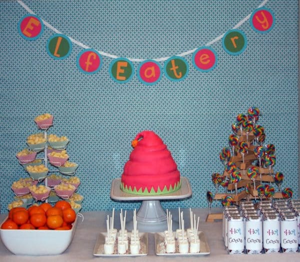 Elf Workshop Party dessert table! ELF EATERY!