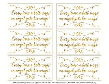 Every Time a Bell Rings an Angel Gets His Wings printable tags