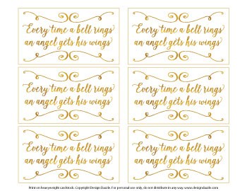 Every Time a Bell Rings an Angel Gets His Wings printable tags