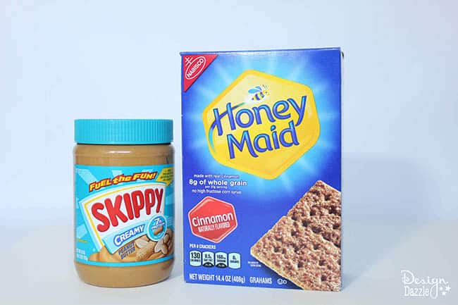 Honey Maid graham crackers and Skippy peanut butter are essentials for making a great graham cracker nativity!