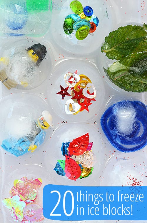 20 things to freeze in ice - the kids will love this for some afternoon fun in the house