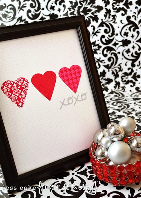 3 chic hearts printable