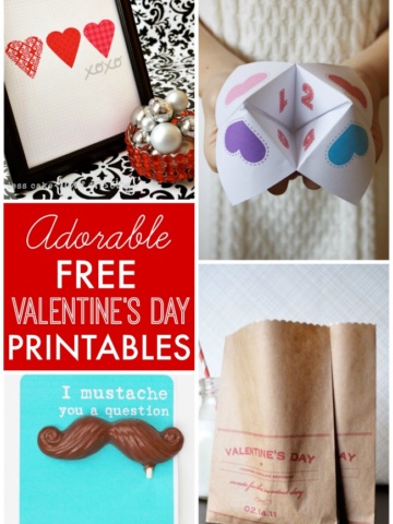 Adorable FREE Valentine's Day printables for decorating, kids, gift-giving, crafts and more!