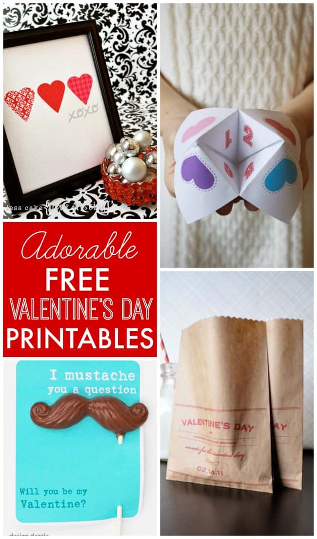 Adorable FREE Valentine's Day printables for decorating, kids, gift-giving, crafts and more!