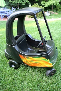 cozy coupe with flames