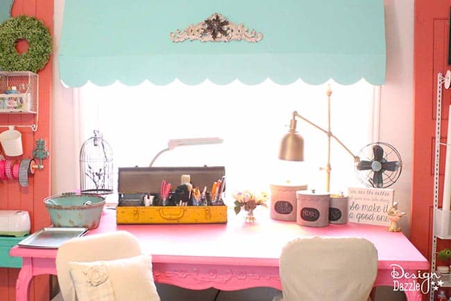 I'm giving you a full tour of my craft room! Check out the details of my happy place on Design Dazzle.