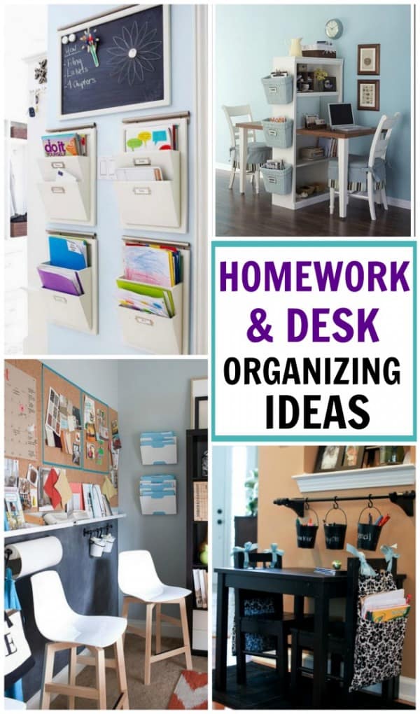 10 FABULOUS homework & desk organizing ideas to keep the school clutter at bay