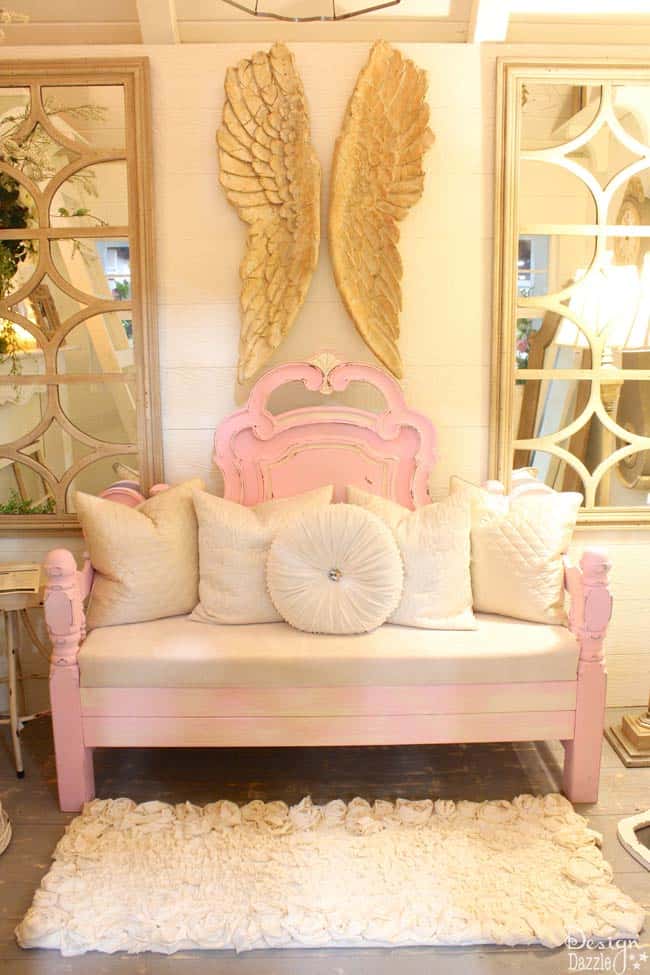 This beautiful bench was made by Re-D-Fined Furniture. Check it out in Design Dazzle's Mom Cave!