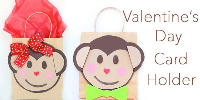 Make a Valentine Card Holder with your kids - Monkey style!!! Free pattern! Design Dazzle