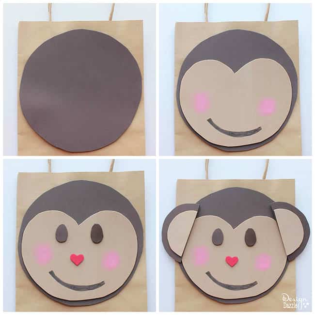 Step-by-step tutorial for how to make a monkey Valentine holder for your little monkey. Check it out on Design Dazzle!