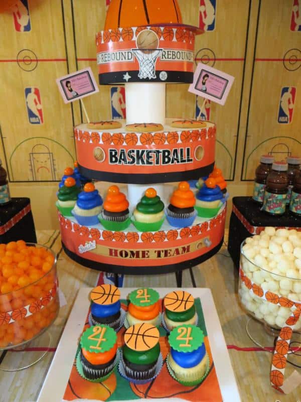 sweet basketball party display stand