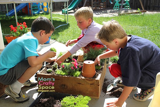 fairy garden and boys