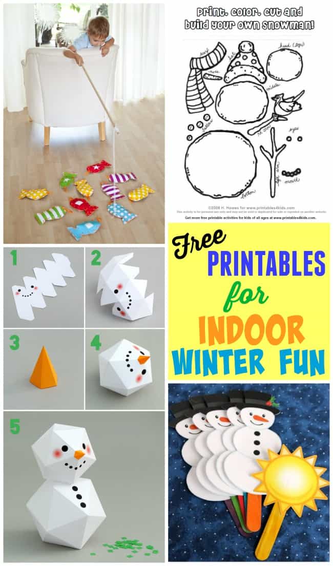 Free printables for indoor winter fun to keep those kids busy at home!