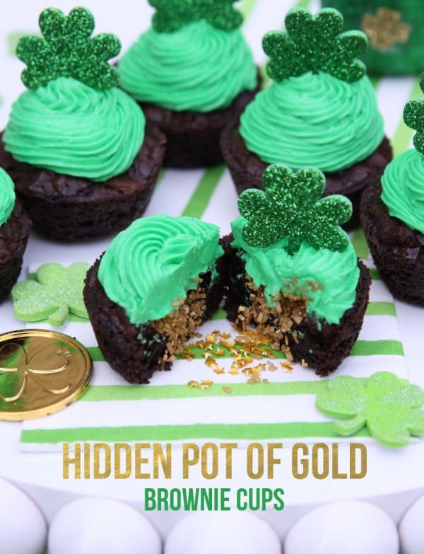 hidden pot of gold brownie cups