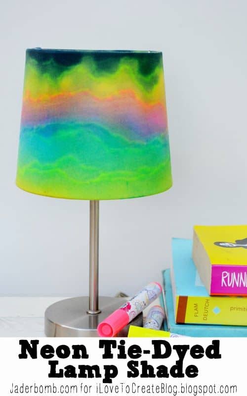 DIY neon tie dye lamp shade