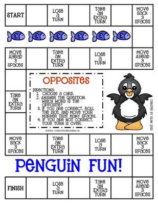 penguin fun opposites game