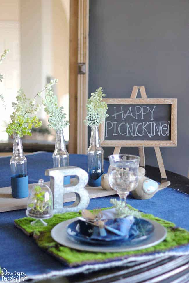 Denim is the new trend! Check out my indoor picnic table on Design Dazzle!