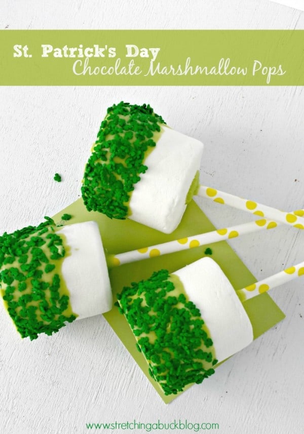 st. patrick's day chocolate marshmallow pops