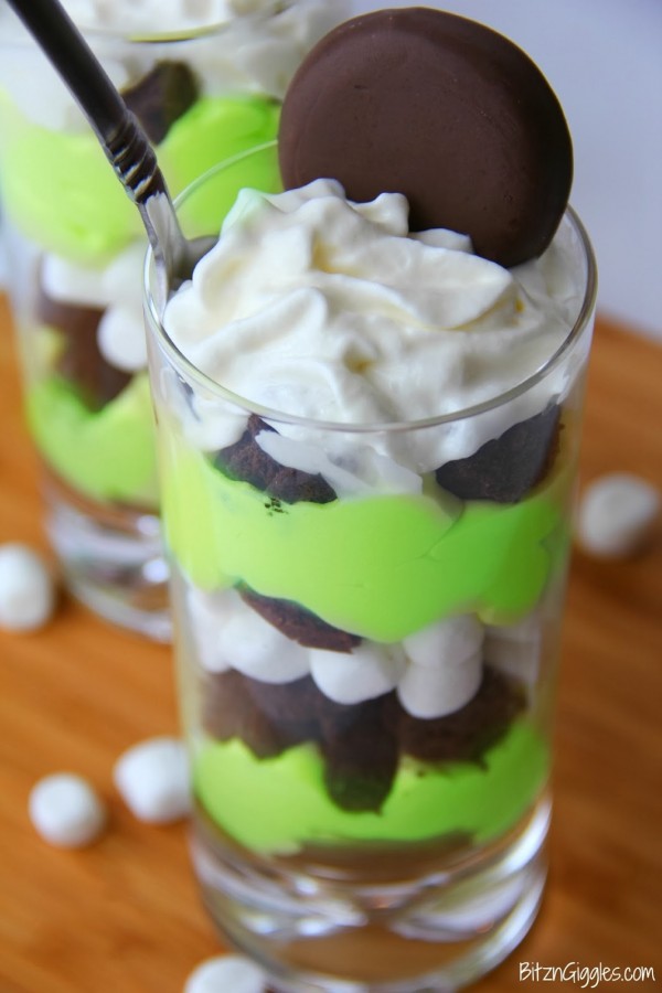 thin mint brownie parfaits